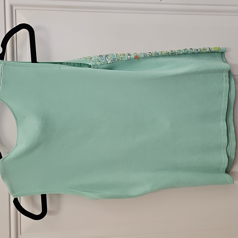 Joseph, Aqua, Sequin, Embellished, Tank Top, Summer, Mermaid, Stretch, Party - Picture 4 of 6